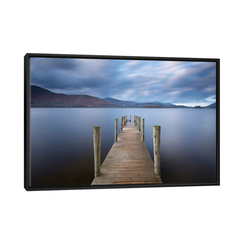 Reproduction de photo sur toile tendue derwentwater jetéy, H 18 po x l 26 po x P 1,5 po, Toile avec cadre noir, Pas de tapis