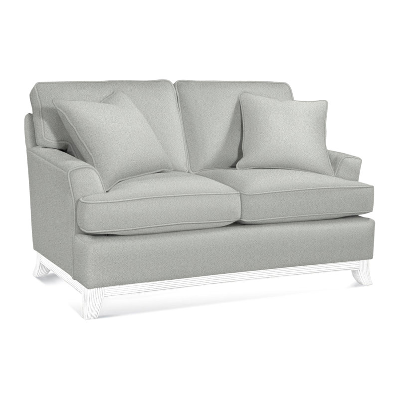 Oaks Way Loveseat, Brown Geometric, 0456-33, Frost White Finish