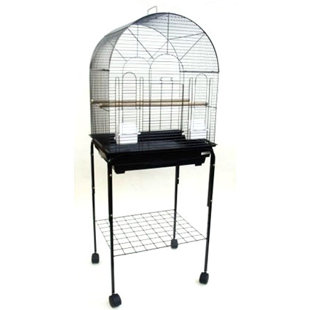 Cage à oiseau à plateau rond avec support