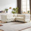 Canapé modulaire en L Chenille de 5 places de 81,5 pouces avec garniture cloutée et coussins en chenille-1186599850