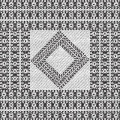 Tapis noir/blanc cassé tissé à la machine