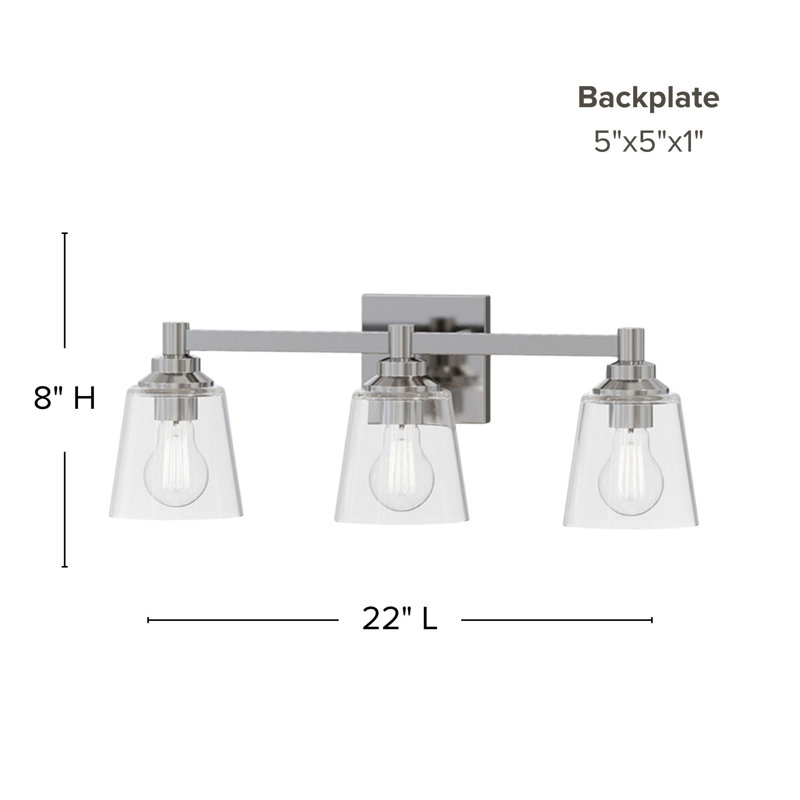 Montford 3-Light 6.25” Wide Vanity Light, Brushed Nickel