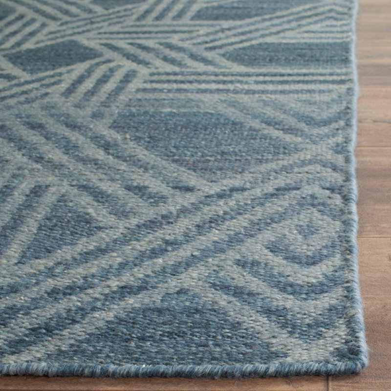 Delrio Hand Woven Wool Geometric Rug, Rectangle 5' x 8'