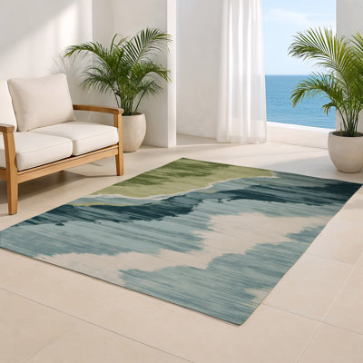 Tapis intérieur et extérieur brun Watercolor
