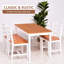 Ensemble de salle à manger 4 personnes en bois massif avec finition blanche classique, table de cuisine compacte et chaises pour petits espaces