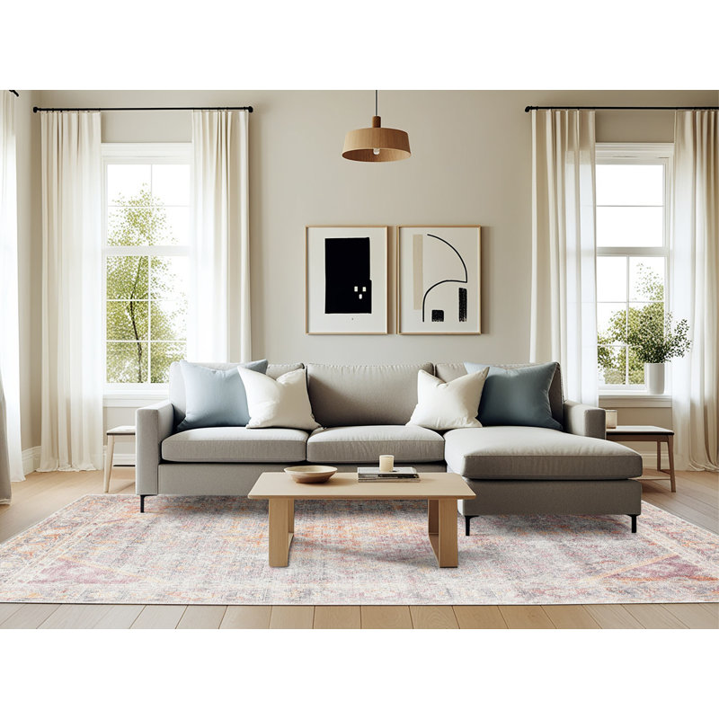 Tapis traditionnel brun / gris, Rectangle 6 pi x 9 pi