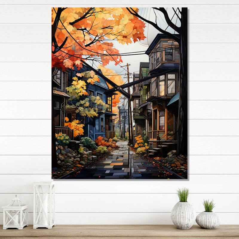 Horloge murale Cityscape Alleyway Patchwork I, H 32 po x l 24 po x P 1 po