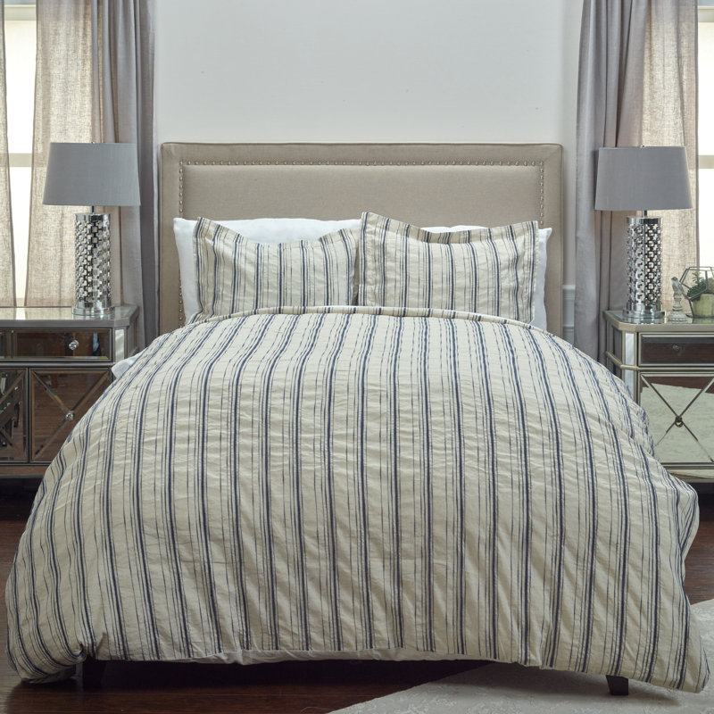 Venida Traditional 100% Linen Striped Duvet Cover