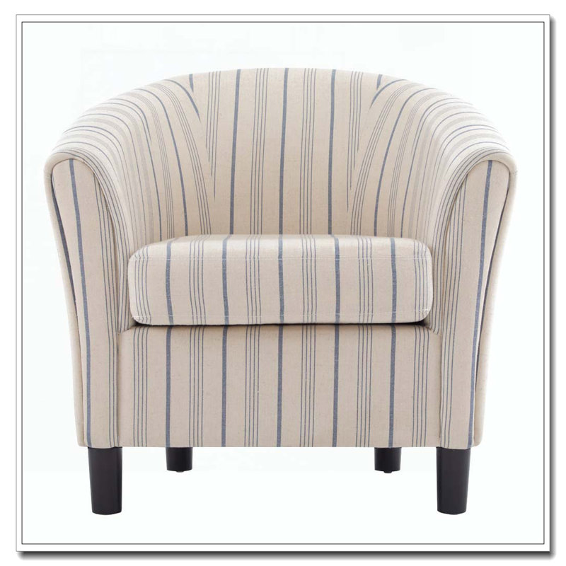 Fauteuil demi-tonneau rembourré avec accoudoirs évasés