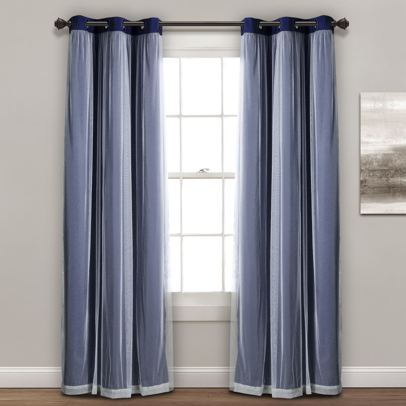 Blackout Curtain Pair, 38" W x 95" L, Navy