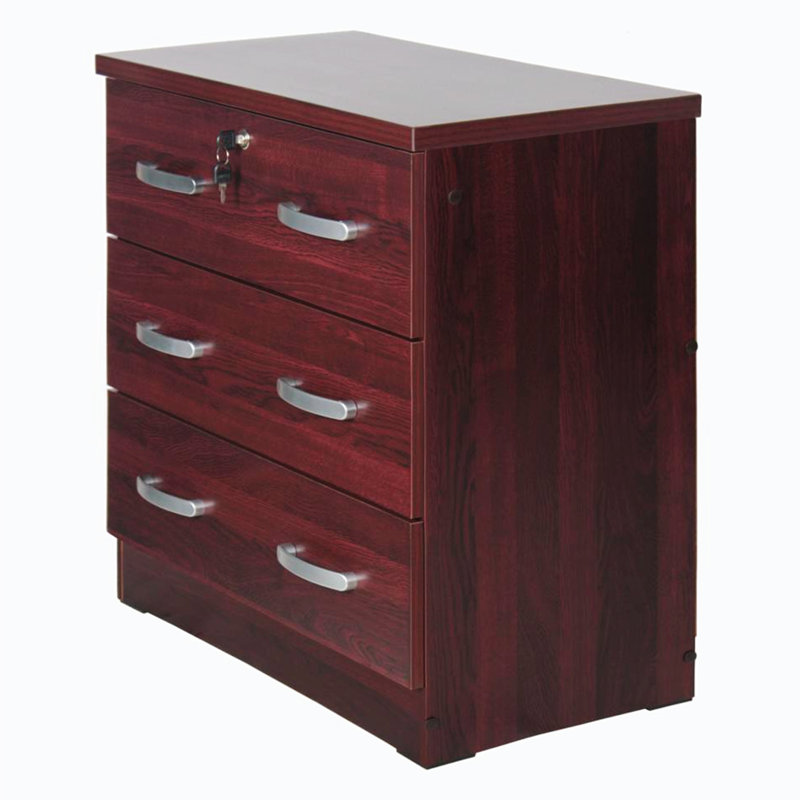 Commode décorative, commode de chambre à coucher, commode en bois 3 tiroirs Khadijeh