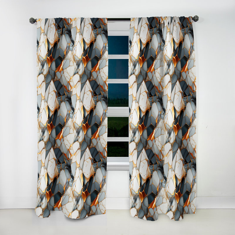 Motif de marbre Urban Luxe - Rideau de marbre abstrait - Rideau de marbre obscurcissant - 1 panneau, L 52 po x L 95 po