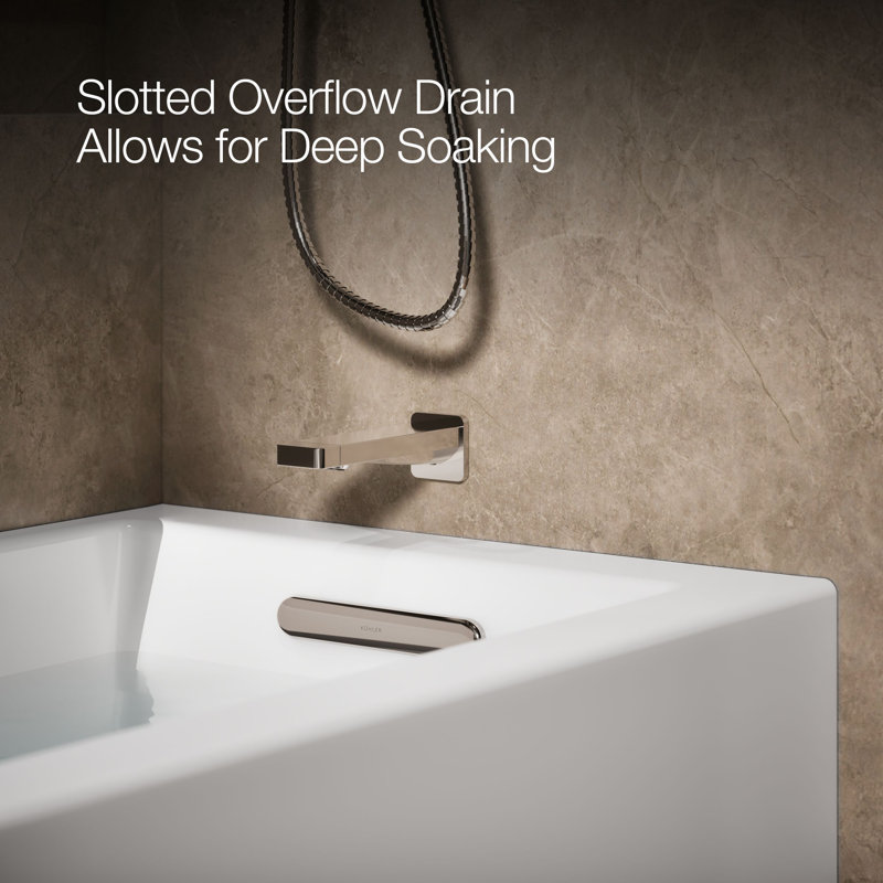 Underscore 60" x 30" Rectangular Alcove Soaking Bathtub with Integral Apron, Right