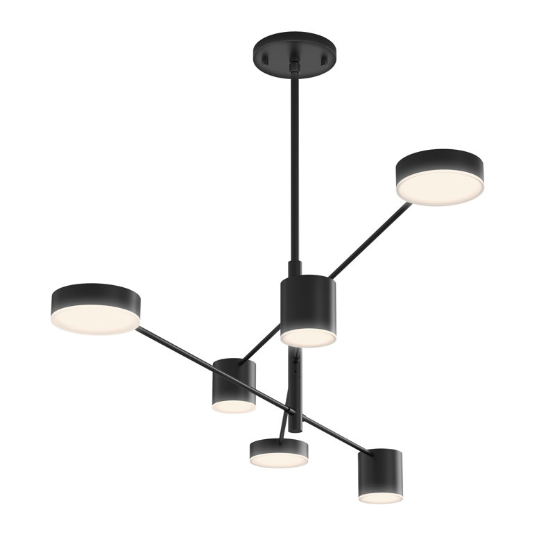 Counterpoint™ 6 - Light LED Chandelier, Satin Black