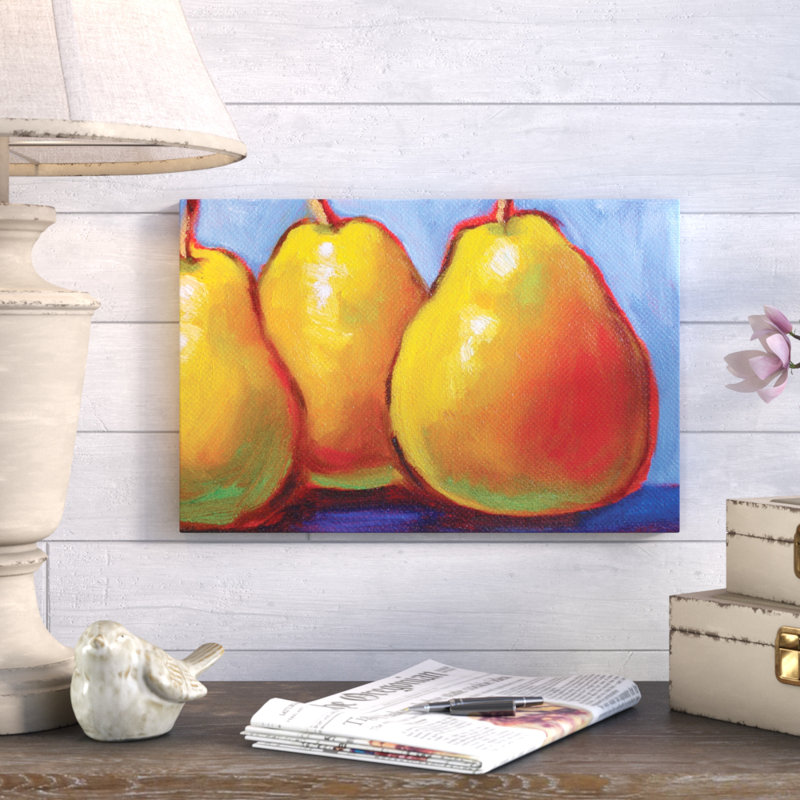 «Gang of Pears» - Impression sur toile tendue, 16 po x 24 po