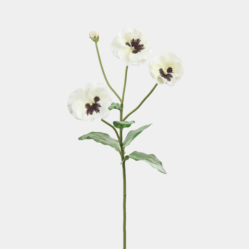Silk Pansy Faux Floral, White