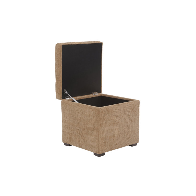 Tami Button Tufted Storage Ottoman, Tan