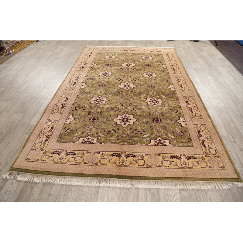 Tapis unique en laine noué à la main 6 pi x 9 pi 3 po nouvel âge Alarise