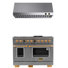KUCHT 48 In. 6.7 Cu. Ft. 8 Burners Dual Fuel Range For Natural Gas In Stainless Steel And Gold + Under Cabinet Range Hood