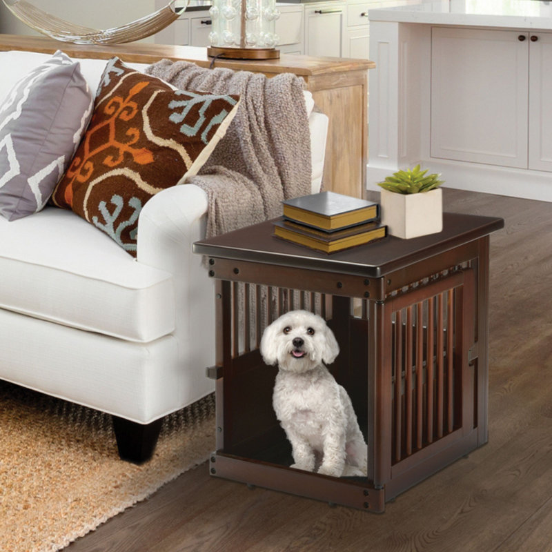 Casier tissé pour animaux table d'appoint, Petit (H 20 po x l 18 po x P 24 po), Brun foncé