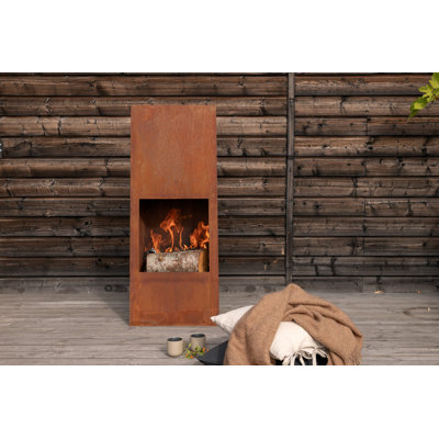 Guardian Square Steel Wood Burning Outdoor Fireplace