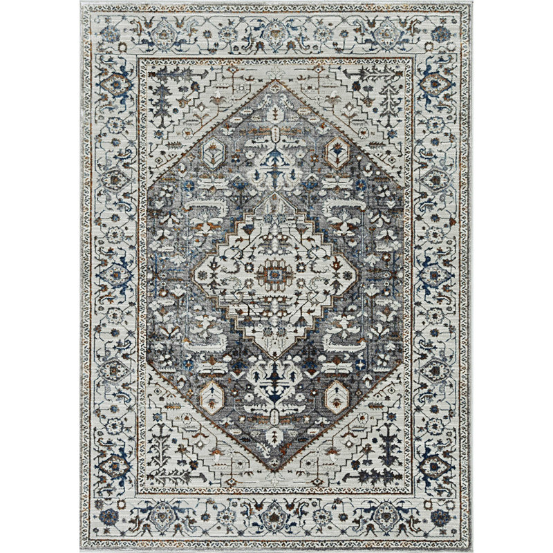 Jourden Grey Parisian Area Rug, Square 7'