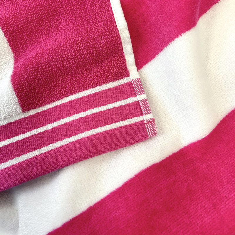 Jorah Large Cabana Stripe Beach Towel, Pink