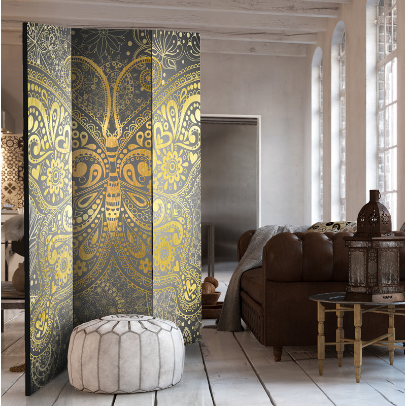 Jazouli 172cm H Solid Wood Folding Room Divider, 3