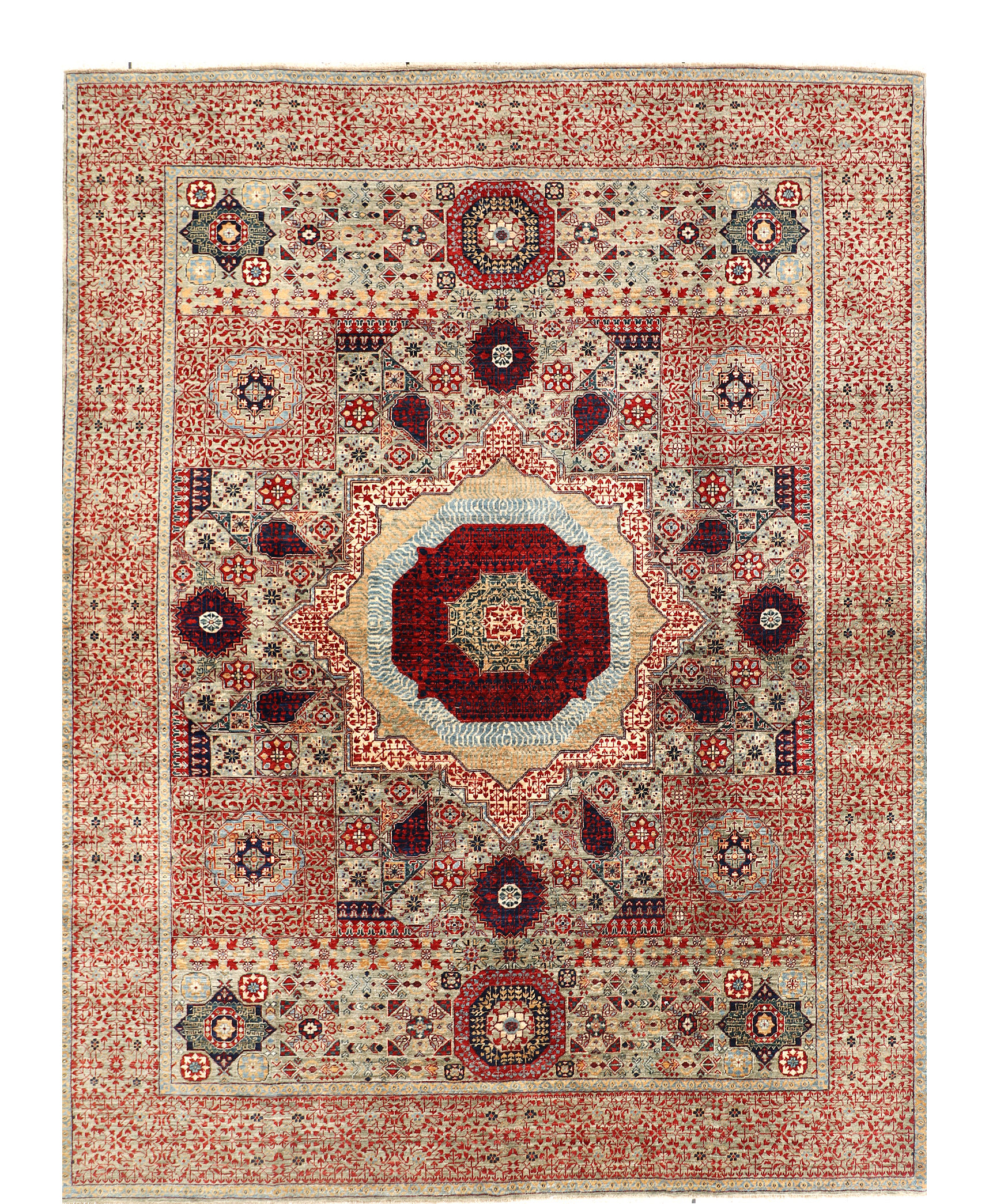 Bokara Rug Co., Inc. Handwoven High-Quality Light Blue/Red/Yellow Area ...