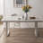 White Rectangular Solid Wood + Iron + Tempered Glass Dining Table