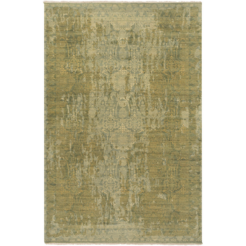 Olive Palace/lime Tapis décoratif, Rectangle 6' x 9'