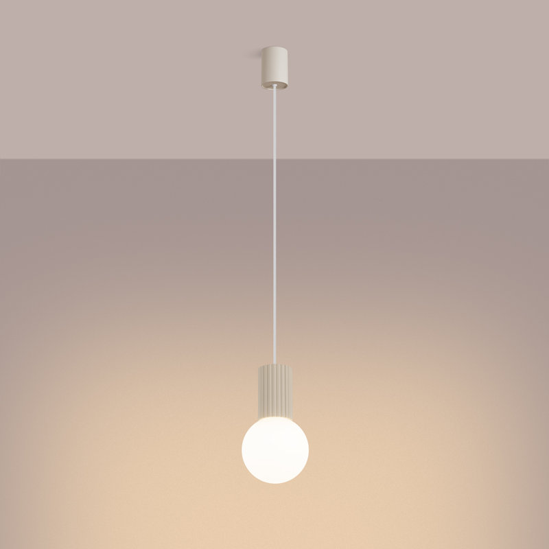 Bernis 1 - Light Brushed Nickel Pendant, Beige