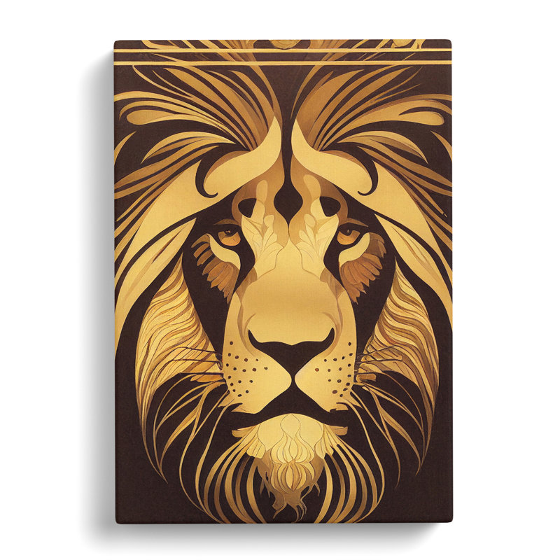 Lion Nouveau - Wrapped Canvas, 76cm H x 50cm W x 3cm D