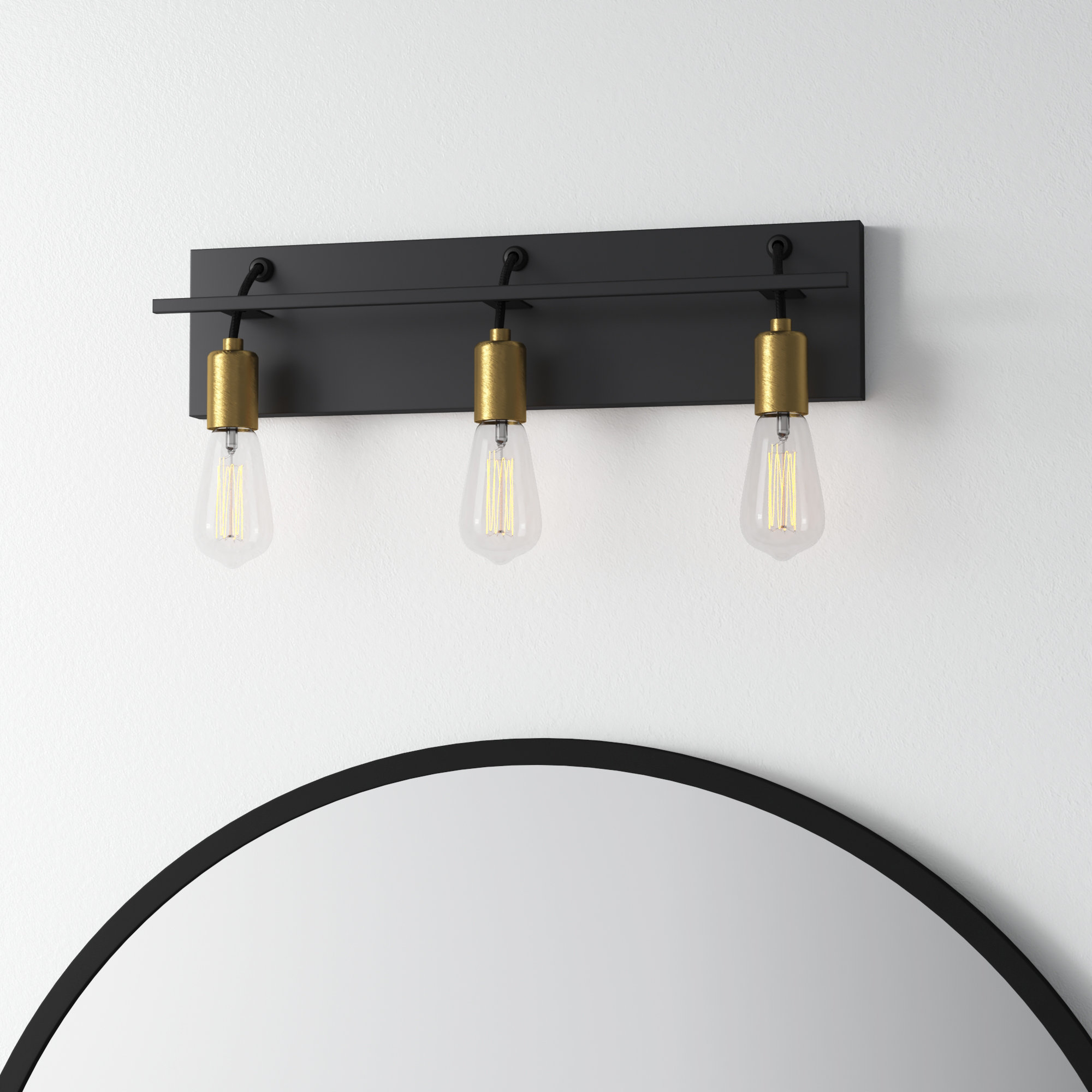 3 Light Dimmable Bath Bar, No Bulb