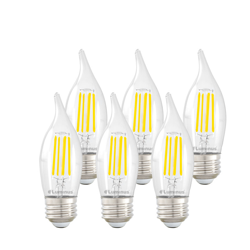 Ampoule DEL Luminus B10, culot à flamme E26, base 40 W, 15 000 heures, intensité variable, 2 700 K, paquet de 6, 330 lumens