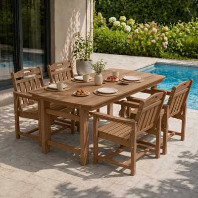 Ensemble de salle à manger rectangulaire 4 pièces pour 4 personnes avec trou pour parasol 4 personnes