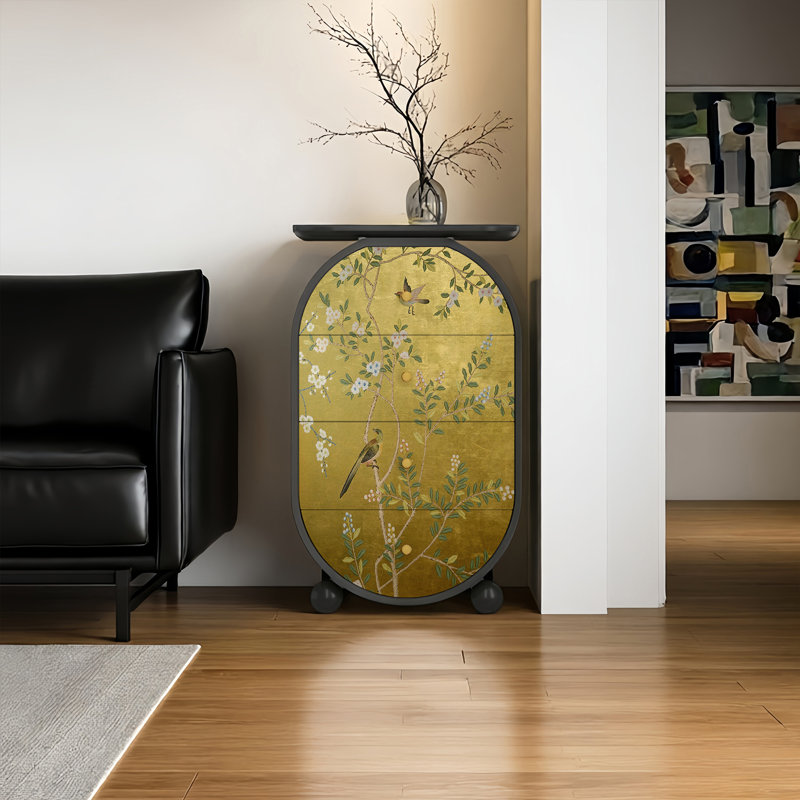 Commode de tiroir de salon en bois massif rétro