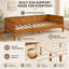 Lit de jour Cavrelisse en bois pleine grandeur avec cadre à trois côtés, canapé-lit plateforme en noyer foncé, construction en pin, contreplaqué et MDF, 10 lattes de soutien pour matelas, aucun sommier requis-2072742783