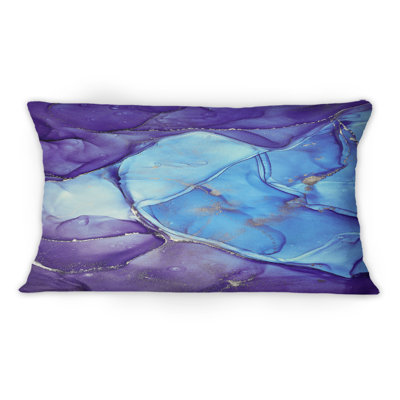 Bleu et mauve, art abstrait à l'encre de marbre III, impression moderne 1