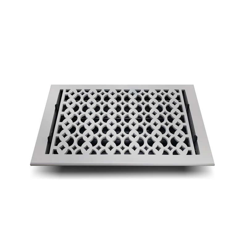 Taille de registre de la plaque de ventilation de plancher avec plaque supérieure de l'amortisseur, Blanc, 14 po x 16 po