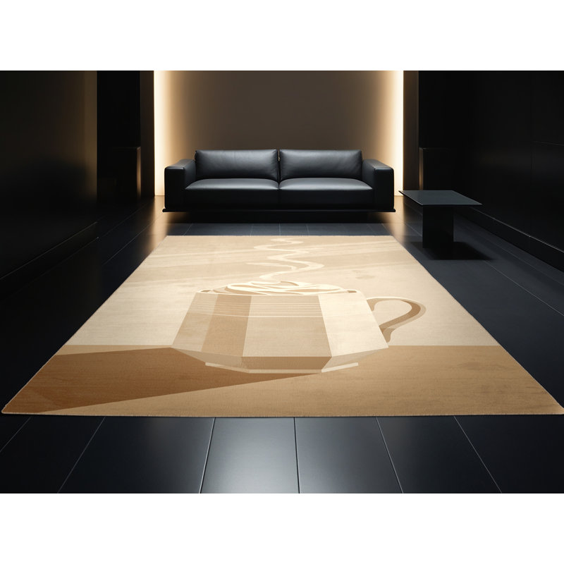 Machine Washable Easton Hot Chocolate Scandinavian Rug in Brown – Beige Binding, 6x9