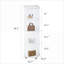 Armoires | Vitrine d'exposition moderne au sol à 4 tablettes, verre trempé, bois d'ingénierie, blanc cassé, H 64,7 po | Présentoir transparent | Protection contre la poussière