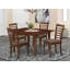 Ensemble de table de cuisine 5 pièces pour 4 personnes comprenant une table de salle à manger rectangulaire avec rallonge papillon et 4 chaises en tissu de lin, acajou-1644702341-1736547879-1729546585