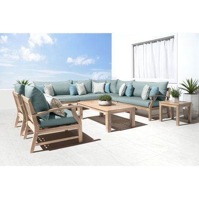 Paulet 9 Piece Sectional Seating Group With Sunbrella Cushion Covers