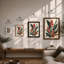 Red Flower Spikes Botanical - Framed Print-1102773252-1102773273