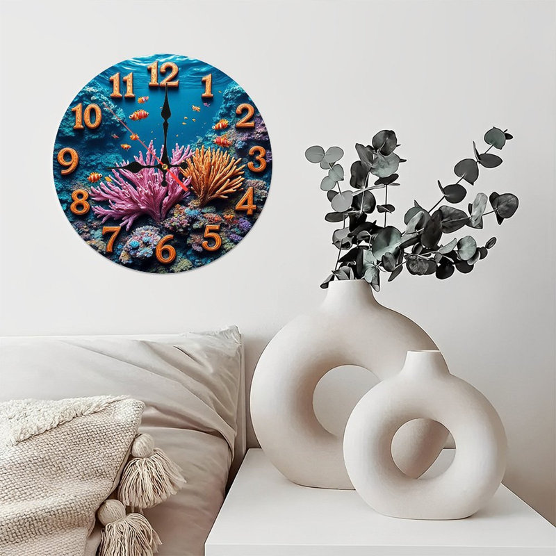 Horloge murale corail