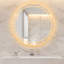 Miroirs de salle de bain ronds à DEL avec antibuée, lumières à intensité variable et incassable-387973974