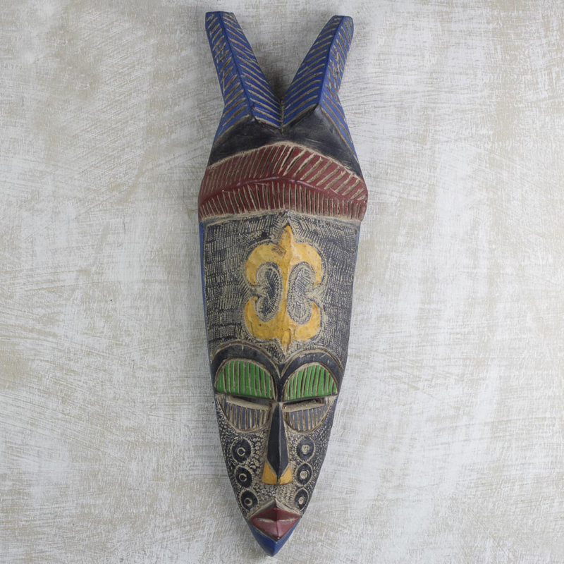 Masque en bois et aluminium nolwazi africain