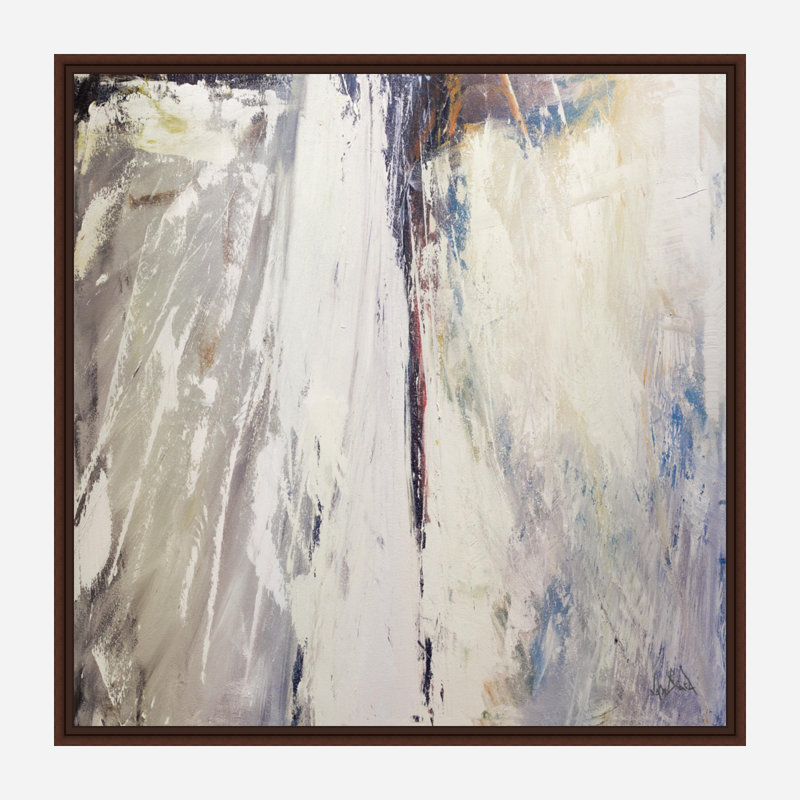Mountain View - Artist Enhanced Canvas Print, 20" H x 20" W x 1.5" D, Brown Framed Canvas