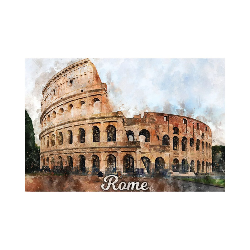 «Rome» par Durro, reproduction d'art, H 8 po x l 12 po x P 0,75 po